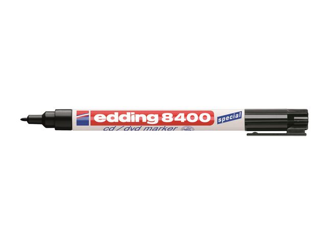 edding Märkpenna Permanent 8400 CD/DVD/BD med 0,5 - 1 mm, svart, st