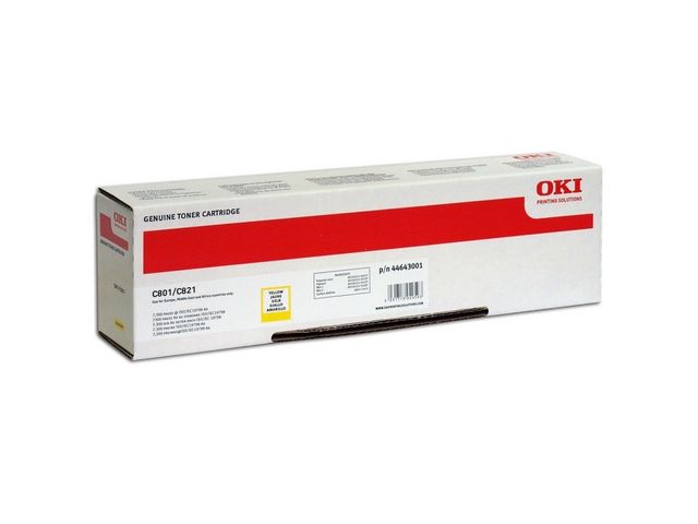 OKI Toner, singelförpackning, gul, 44643001, st