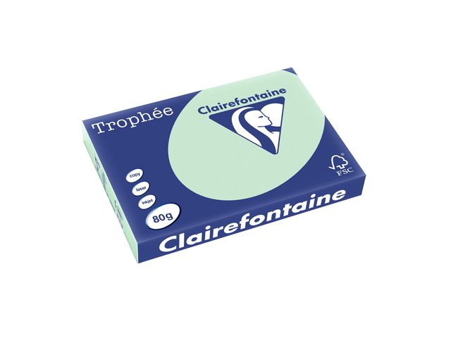 Clairefontaine Trophée A3 80 g färgat papper mintgrön, bunt om 500 blad