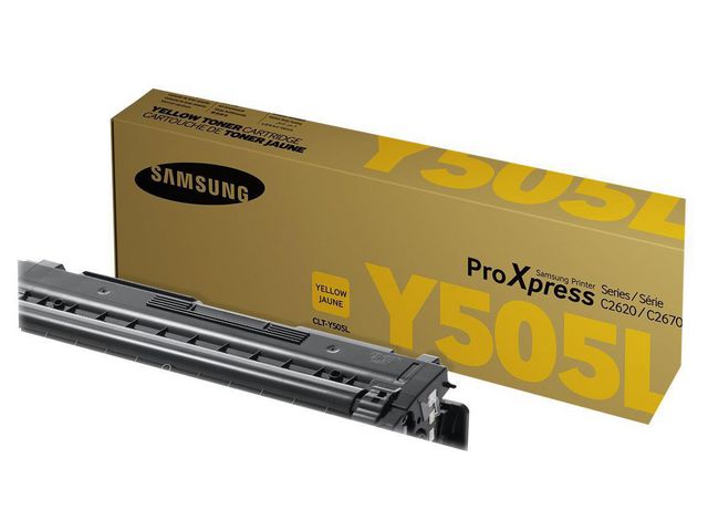 Samsung Tonerkassett, CLT-Y505L, hög kapacitet, gul, singelförpackning, SU512A, st