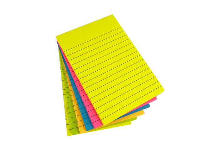 Lyreco Notes LYRECO Premium linjerade 100x150mm neon 6/fp, fp om 6 st