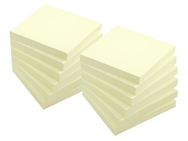 Lyreco Notes recycled 76x76mm gul 12/FP, fp om 12 st