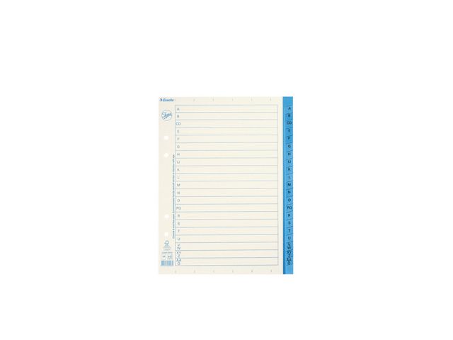 Jopa Pappersregister, A5, A–Ö flikuppsättning, vit och blå, set om 20 blad