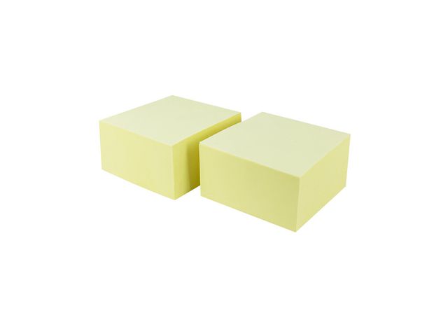 Lyreco Notes kub prem 76x76mm gul 2/FP, fp om 2 st
