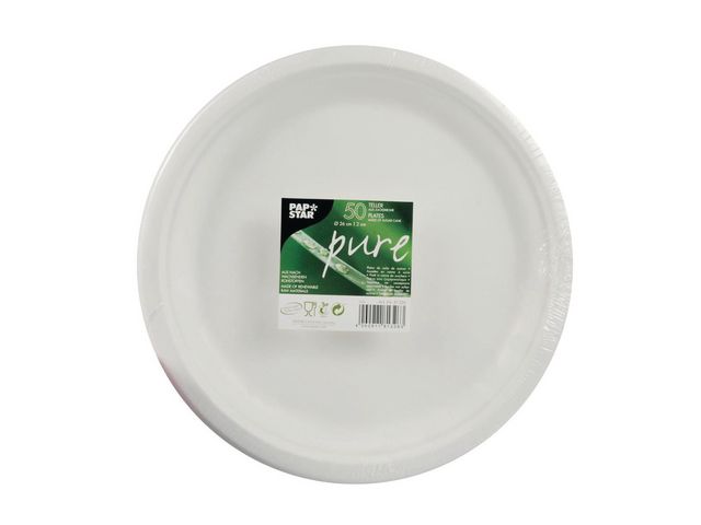 PAPSTAR Tallrik Bagasse 26 cm, fp om 50 st