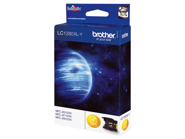 Brother Bläckpatron, LC1280XL Y, LC-1280XLY, Innobella™, gul, singelförpackning, hög kapacitet, st