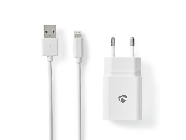 NEDIS Laddare Vägg 2.4 A Lightning 1m V, st