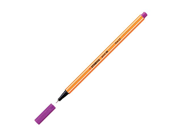 STABILO Fineliner Point 88®, tunn spets, orange pennkropp, lila bläck, st