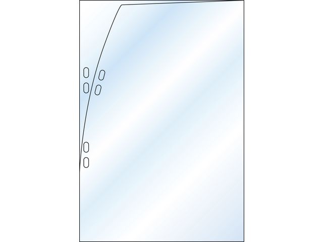 Plastficka, A4, stansad, 80 mikrometer, polypropylen, jämn, 4 hål, genomskinlig, st