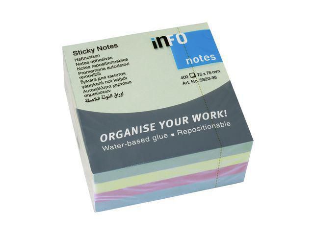 info Notes kub 75x75mm Harmony, st