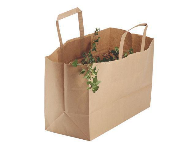 Bärkasse papper plant 17l Brun, fp om 250 st