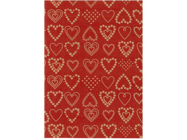 Hedlunds OF SWEDEN Presentpapper 57cmx154m Dotted Hearts, rulle om 154 m
