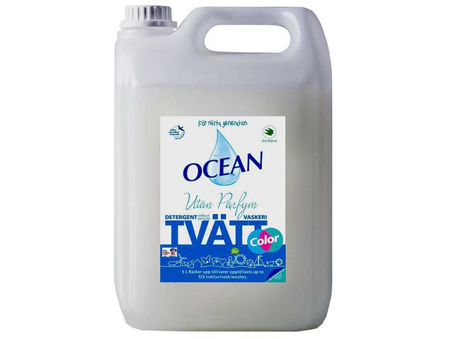 Hygienteknik Tvättmedel OCEAN oparfymerad kulör 5L, flaska om 5 l