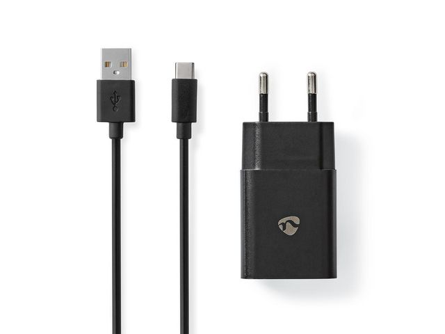 NEDIS Laddare Vägg 2.4 A USB-C 1m S, st