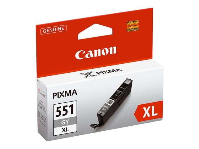 Canon Bläckpatron, PIXMA CLI-551XL GY, 6447B001, ChromaLife100+, grå, singelförpackning, hög kapacitet, st