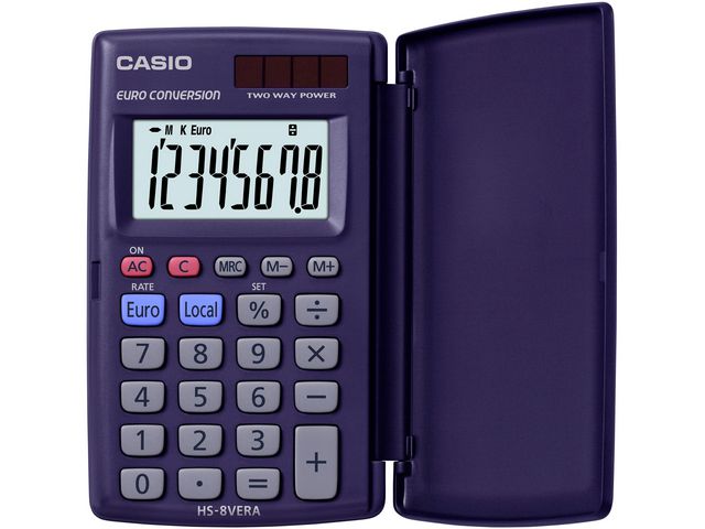 Casio Miniräknare HS-8VERA svart, st