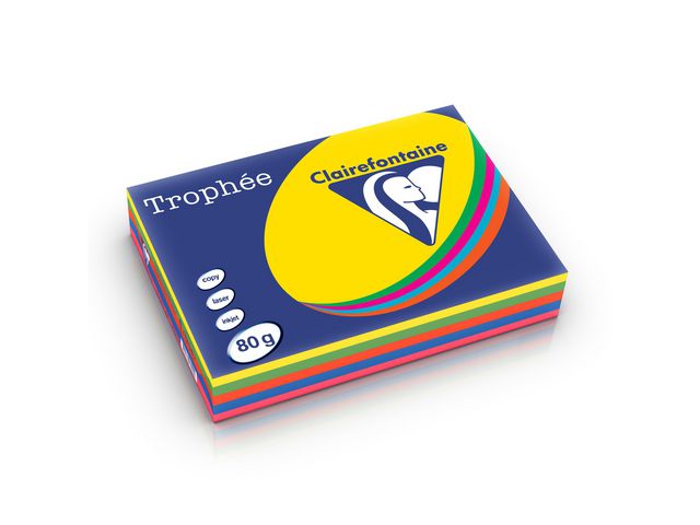 Clairefontaine Trophée A4 80g färgat papper intensiv, fp om 500 blad