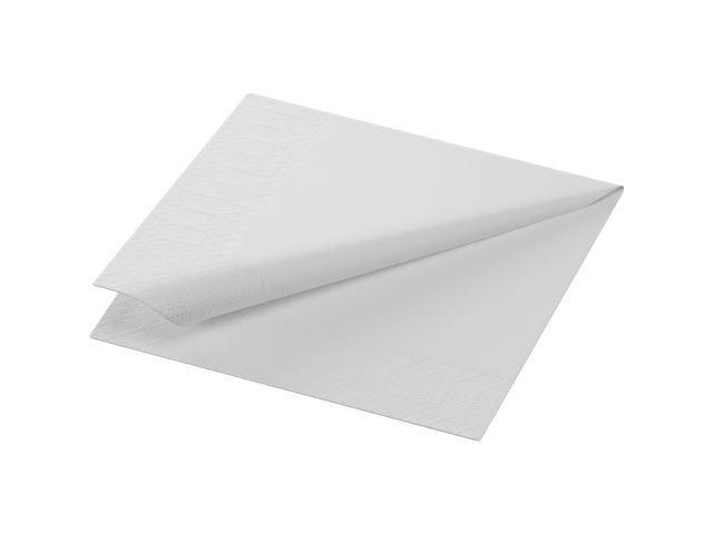 Duni Engångsservett, 3-lagers, enfärgade, ¼-vikt, 24 cm, vit, fp om 250 st