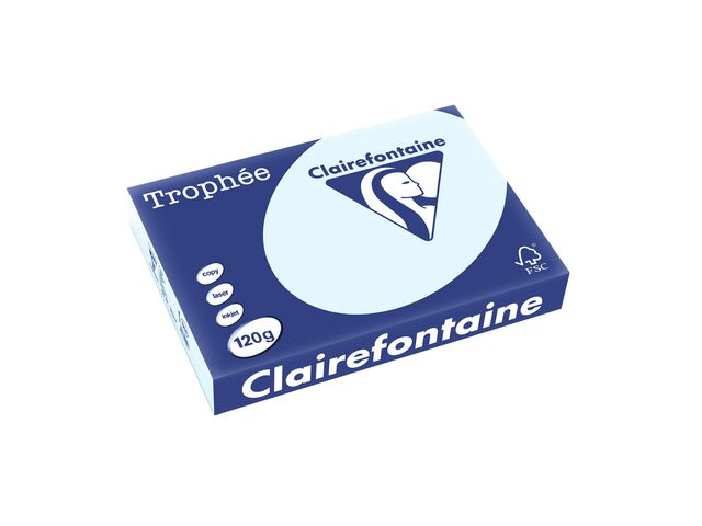 Clairefontaine Trophée A4 120 g färgat papper blå, bunt om 250 blad
