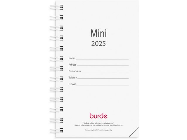 Burde Kalender 2025 Mini refill, st