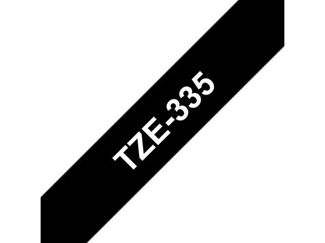 Brother Tape TZE335 12mm vit på svart, st