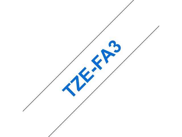 Brother Tape TZEFA3 12mm blå på vit, st