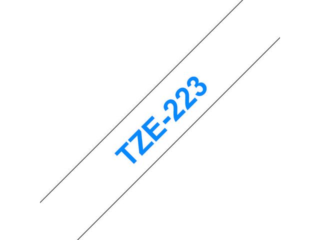 Brother Tape TZE223 9mm blå på vit, st