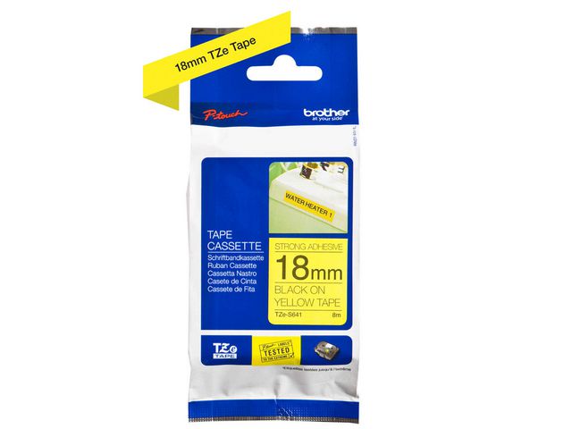 Brother Tape TZES641 18mm svart på gul, st