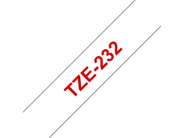 Brother Tape TZE232 12mm röd på vit, st