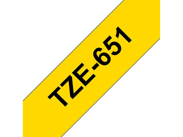 Brother Tape TZE651 24mm svart på gul, st