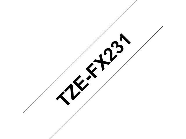 Brother Tape TZEFX231 12mm svart på vit, st