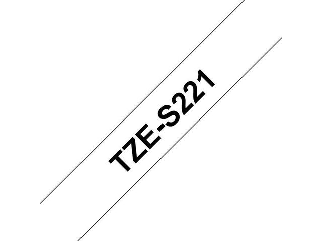 Brother Tape TZES221 9mm svart på vit, st