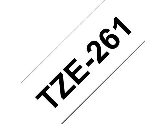 Brother Tape TZE261 36mm svart på vit, st