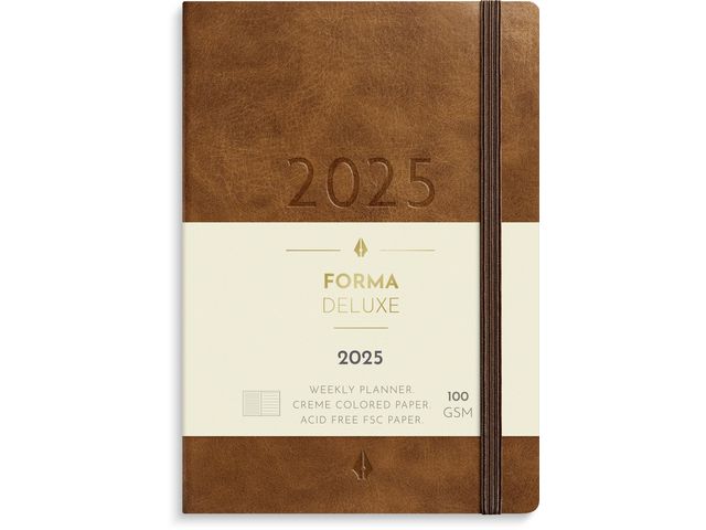 Burde Kalender 2025 Liten Veckokalender Forma Deluxe brun, st
