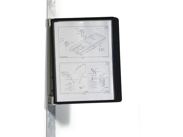 Durable VARIO® magnetiskt väggfäste, SHERPA®-visningspaneler i A4-format, metall, svart, st