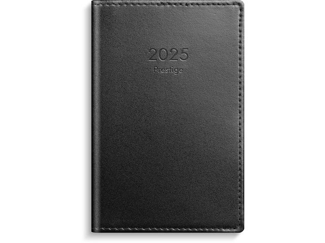 Burde Kalender 2025 Prestige svart skinn, st