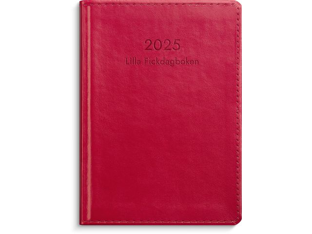 Burde Kalender 2025 Lilla Fickdagboken rött konstläder, st