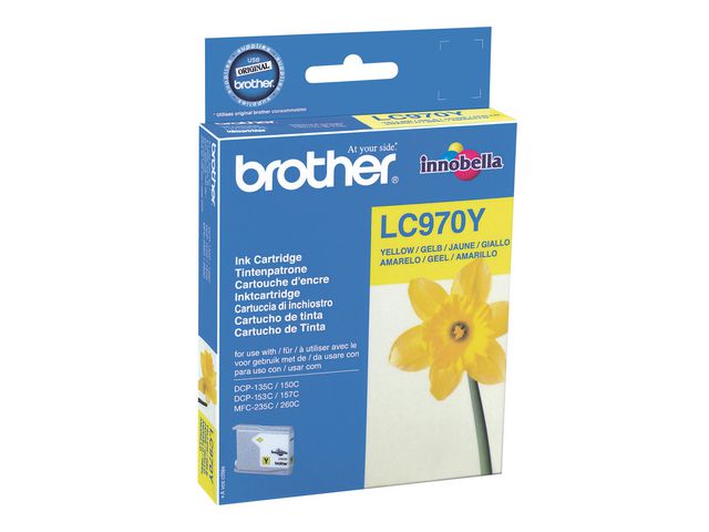 Brother Bläckpatron LC970 Y, LC-970Y, Innobella™-bläck, gul, singelförpackning, st