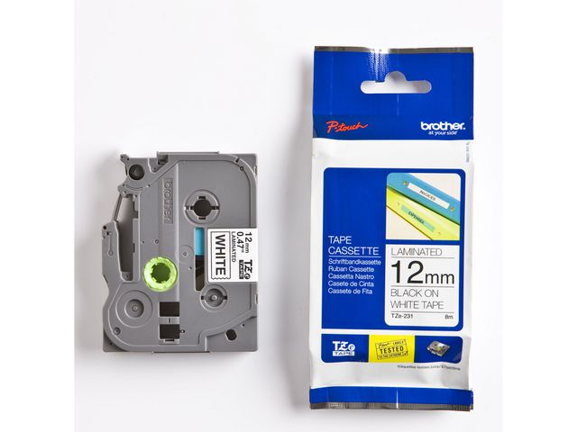 Brother Tape TZE231 12mm svart på vit, st