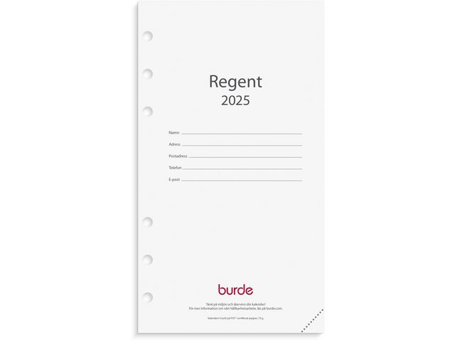 Burde Kalender 2025 Regent kalendersats, st