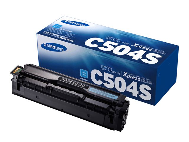 Samsung Tonerkassett, CLT-C504S, SU025A, cyan, singelförpackning, st