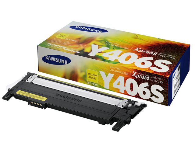 Samsung Toner, CLT-Y406S, gul, singelförpackning, SU462A, st
