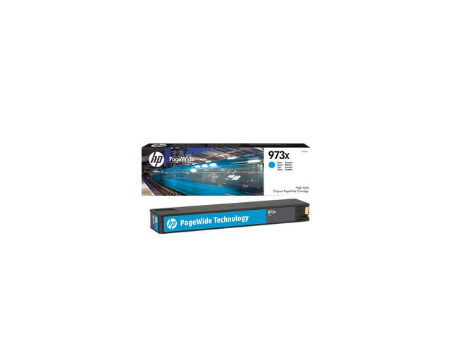 HP PageWide 973X bläckpatron, cyan, singelförpackning, hög kapacitet, st