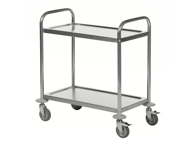 Rullbord 2 hyllplan Rostfri, st