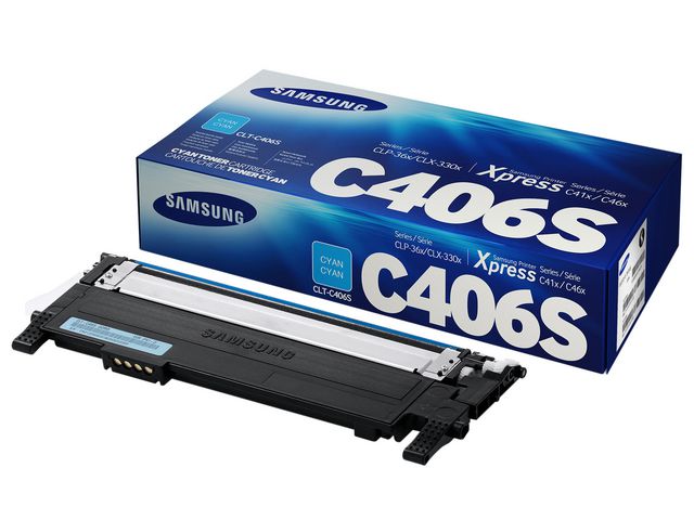 Samsung Tonerkassett, CLT-C406S, ST984A, cyan, singelförpackning, st