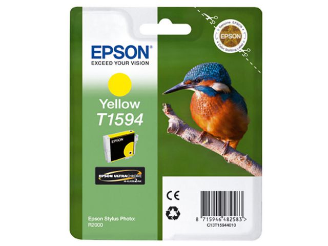 Epson Bläckpatron, Kingfisher, T1594, Ultra Chrome HI Gloss 2, gul, singelförpackning, C13T15944010, st
