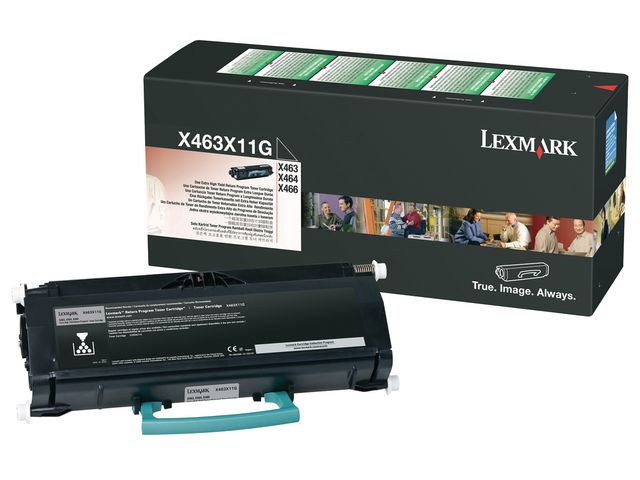 Lexmark Toner, hög kapacitet, svart, singelförpackning, X463X11G, st