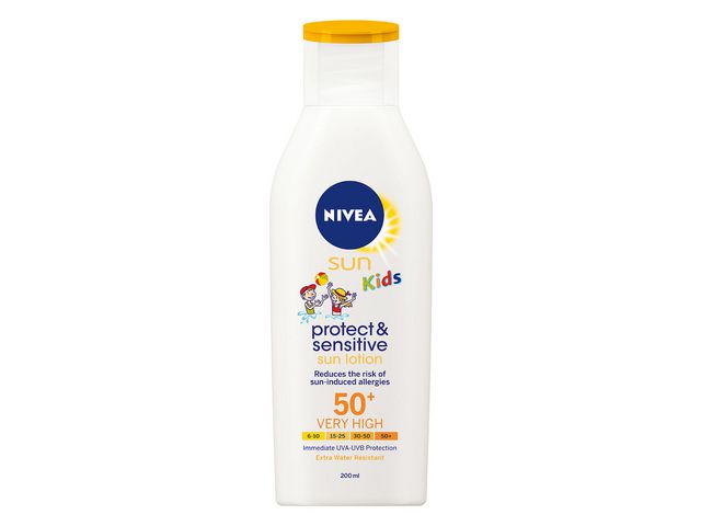 NIVEA Solskyddkräm Kids Protect & sensitive 50+ 200ml, flaska om 200 ml