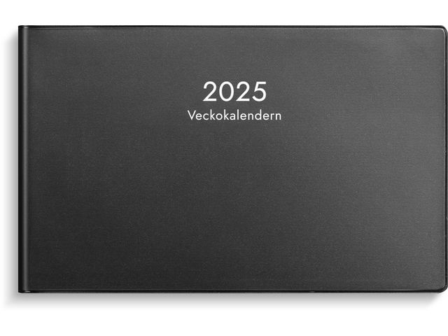 Burde Kalender 2025 Veckokalendern svart plast, st