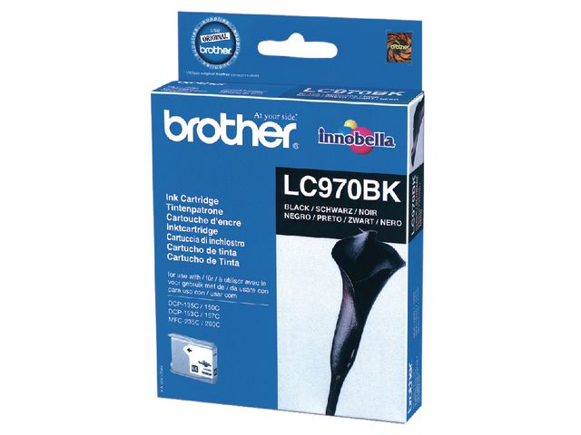 Brother Bläckpatron LC970 BK, LC-970BK, Innobella™-bläck, svart, singelförpackning, st